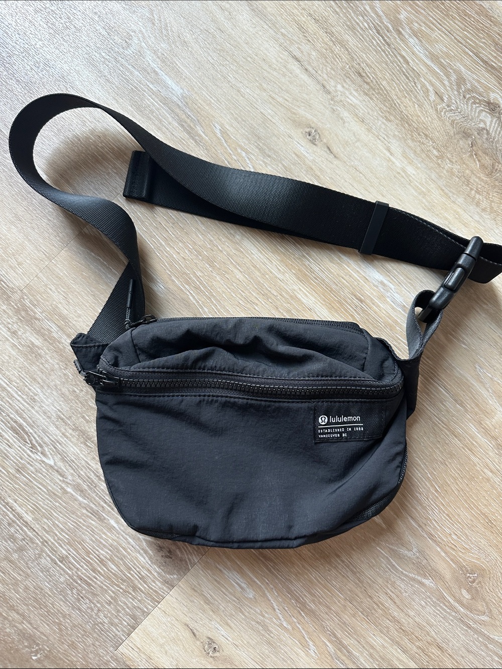 lululemon athletica Black Belt Bag with Adjustable Strap